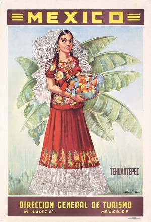 Mexico Tehuantepec vintage poster